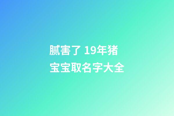 腻害了 19年猪宝宝取名字大全